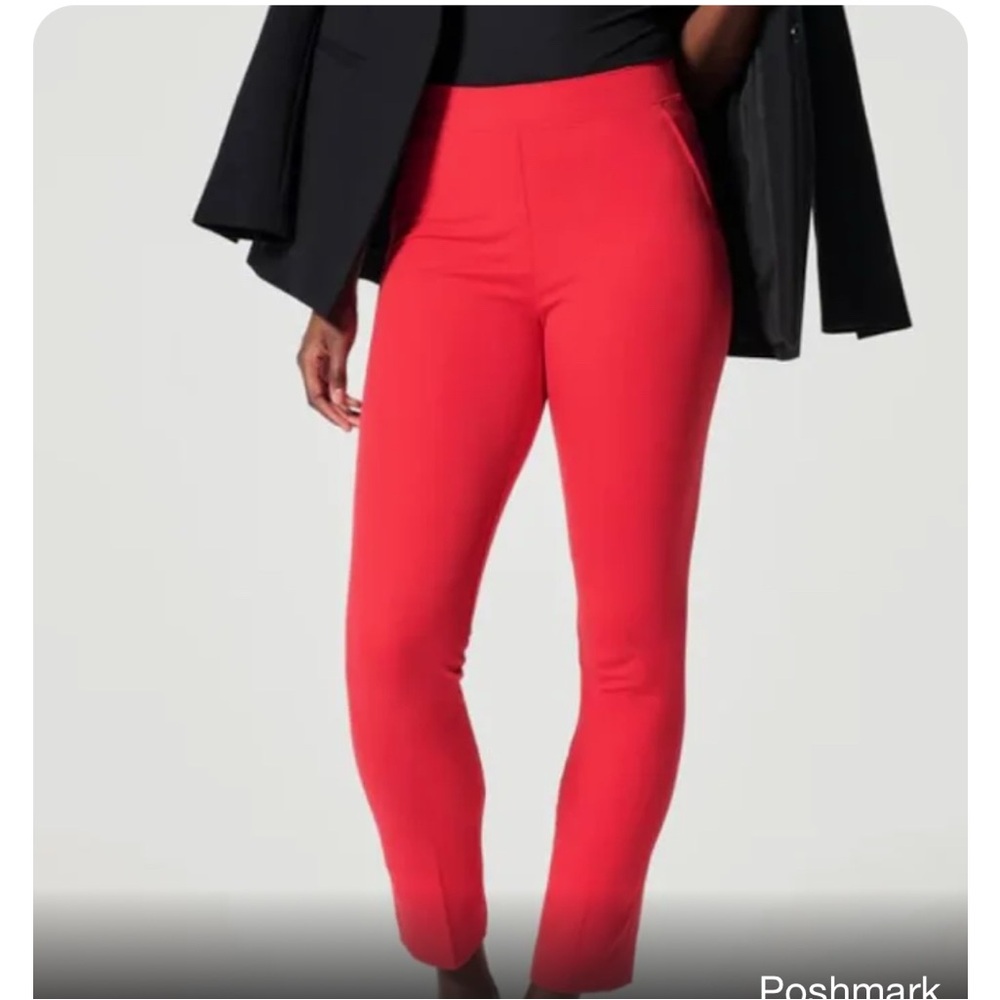 SPANX NWT On-the-Go Ankle Slim Straight Pant Red Size M